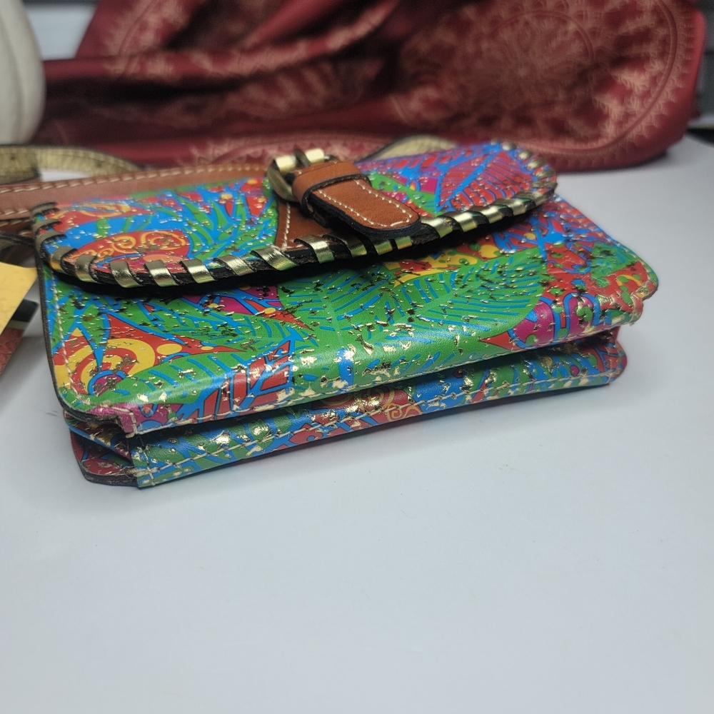 Patricia Nash Torri Crossbody Bag Tropical Summer Fest Leather NWT - Picture 5 of 13